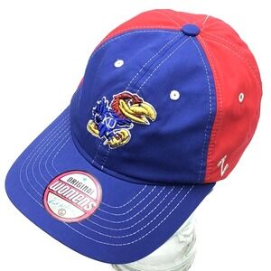 Kansas Jayhawks Hat Cap Strap Back Red Blue Adjustable Baseball Womens Ladies